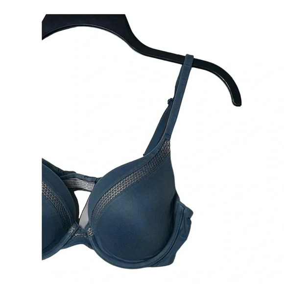 1433.‎ VICTORIA’S SECRET BODY BY VICTORIA LIGHTLY PADDING SIZE 34C BLUE/PINK - Picture 2 of 7